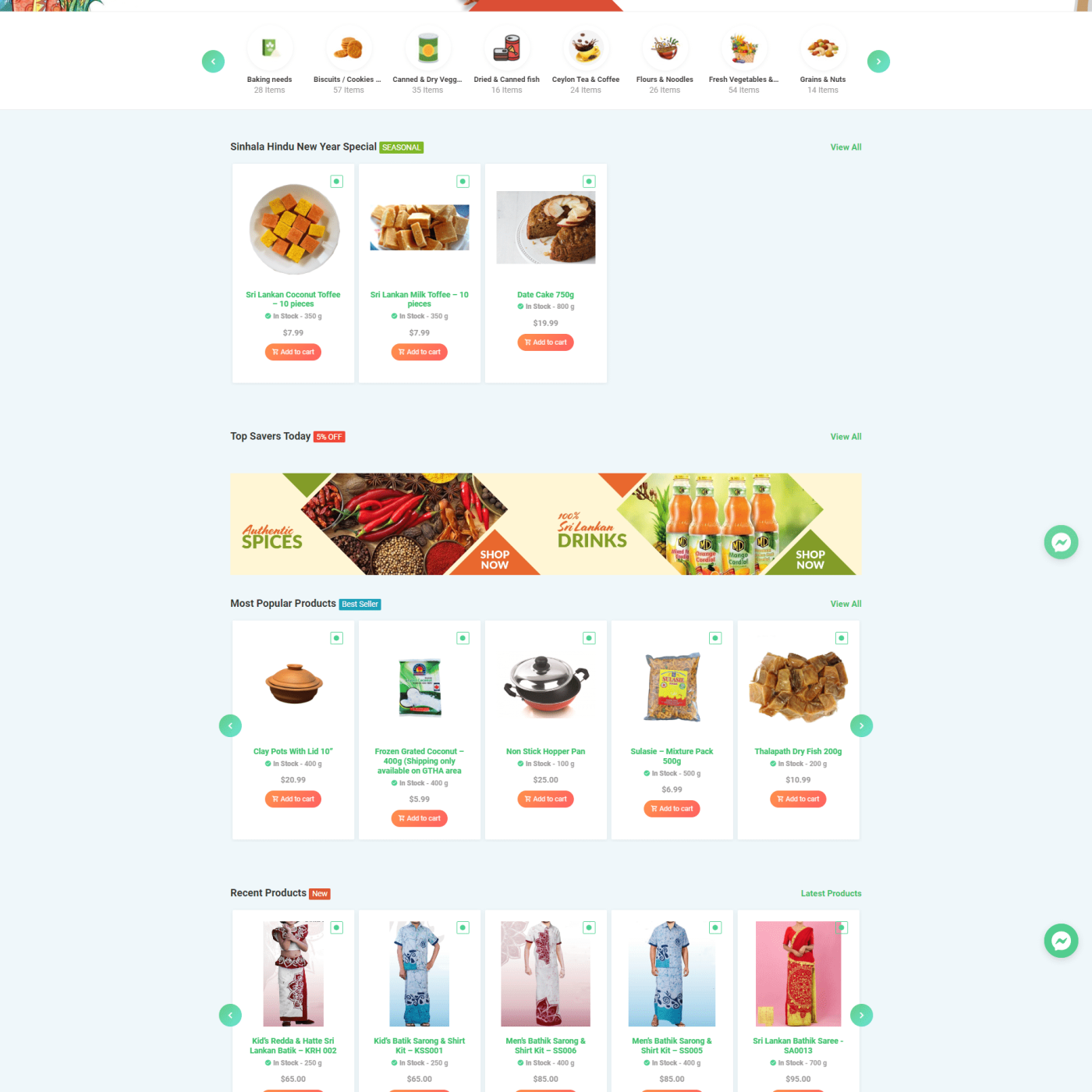 Sri Lankan Roots E-commerce Development